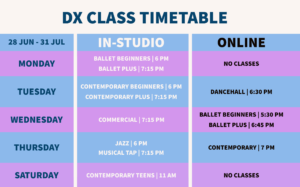 Dx July Class Timetable Final